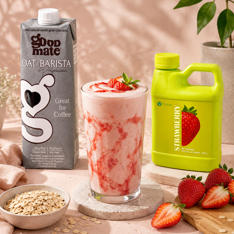 Oat Milk Smoothie with Fruit Syrup