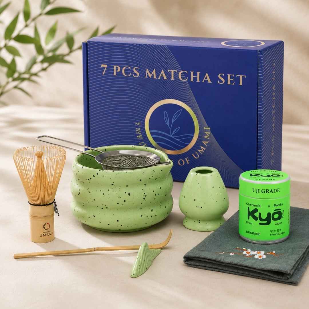 7-PIECE JAPANESE MATCHA SET WITH 30G MATCHA POWDER