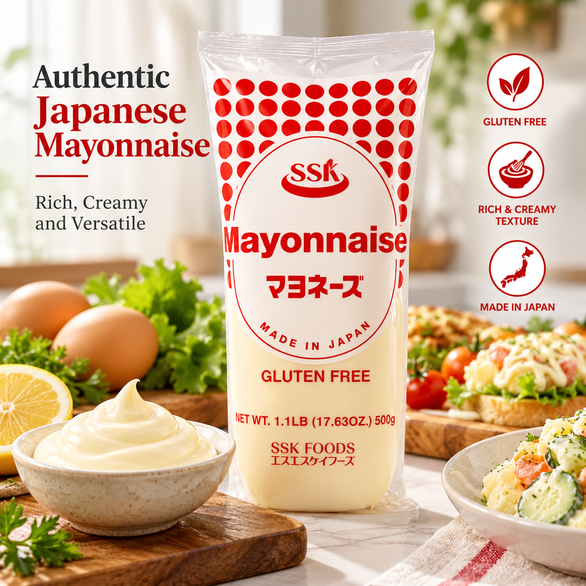 SSK Japanese Mayonnaise 500g | Egg Yolk Recipe, Made in Japan