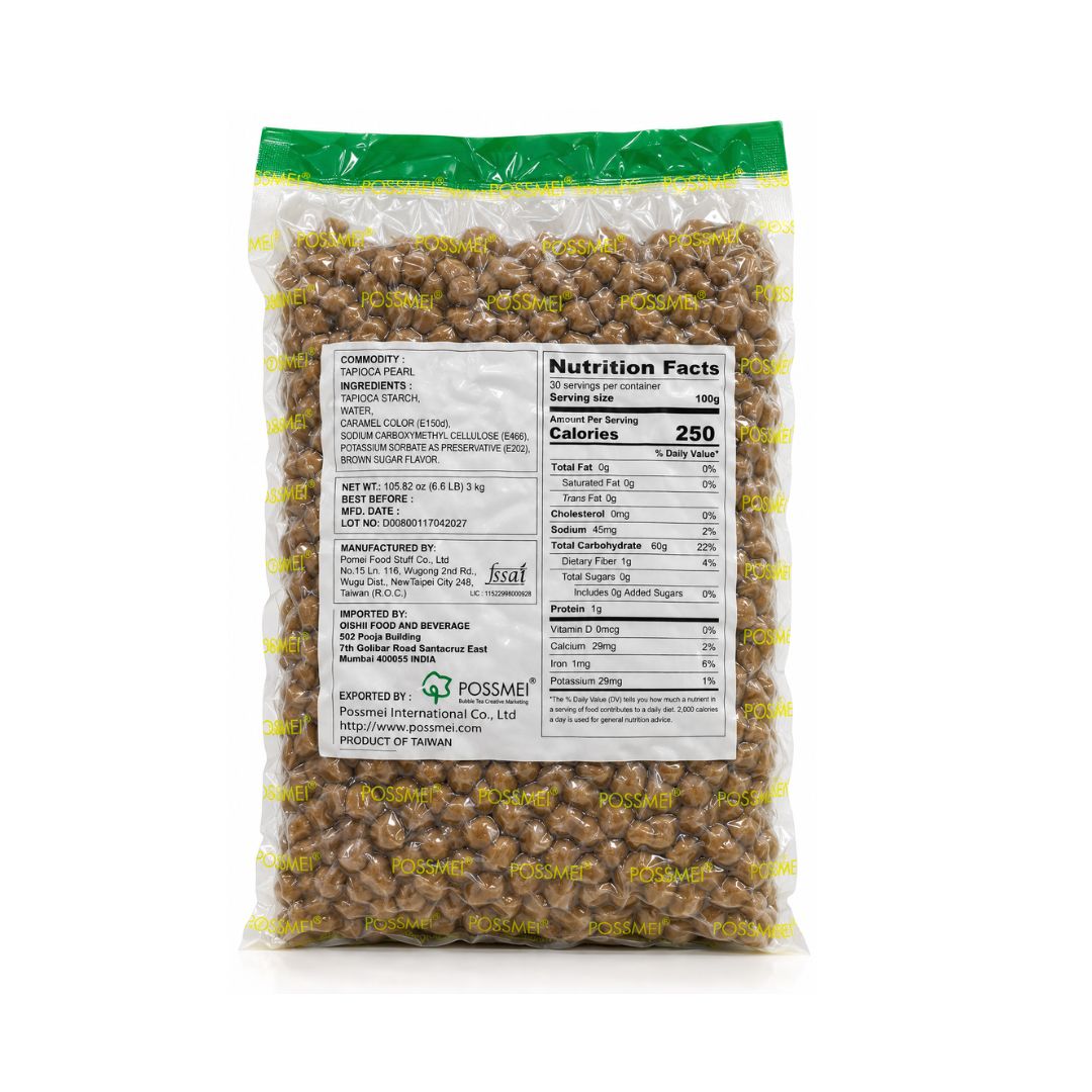 Possmei Tapioca Pearls 3kg – back of pack