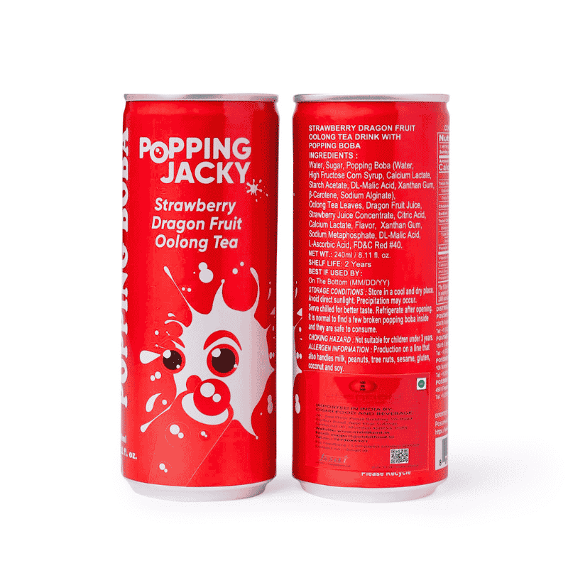 STRAWBERRY DRAGON FRUIT POPPING BOBA 240ML