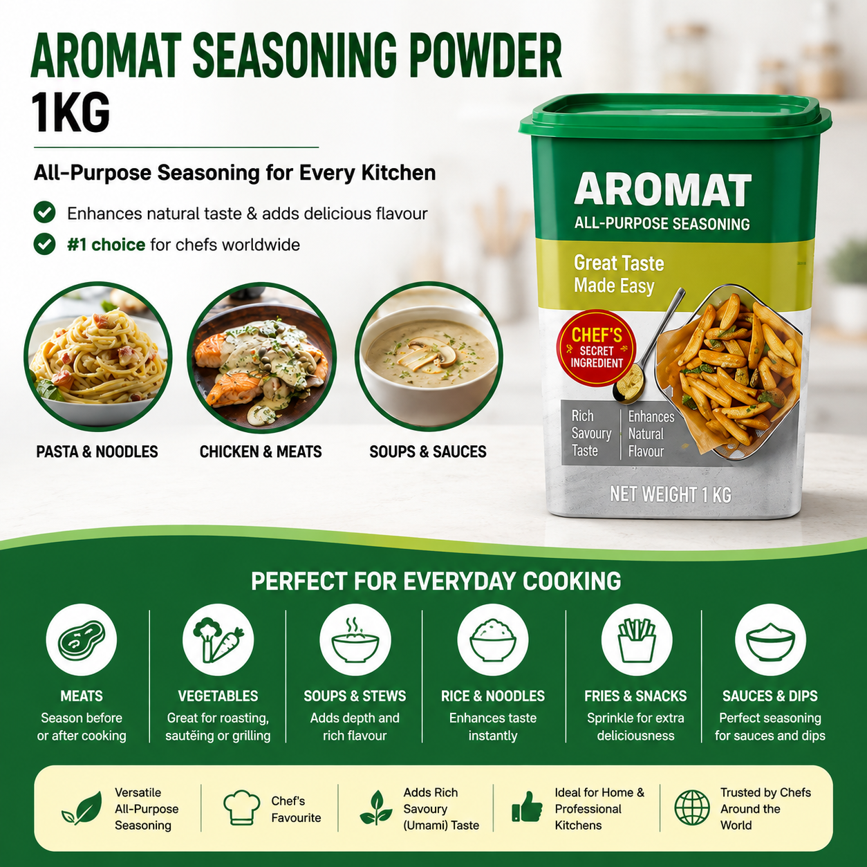 KNORR AROMAT SEASONING POWDER 1KG | Premium Import from Thailand