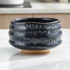 Raku Crackle Glaze Handcrafted Matcha Bowl
