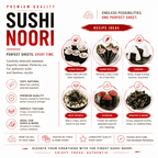 PREMIUM ROASTED SUSHI NORI SHEETS | 10 SHEET | 50 SHEET