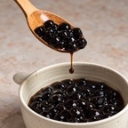 Cooked Possmei brown sugar tapioca pearls in bubble milk tea