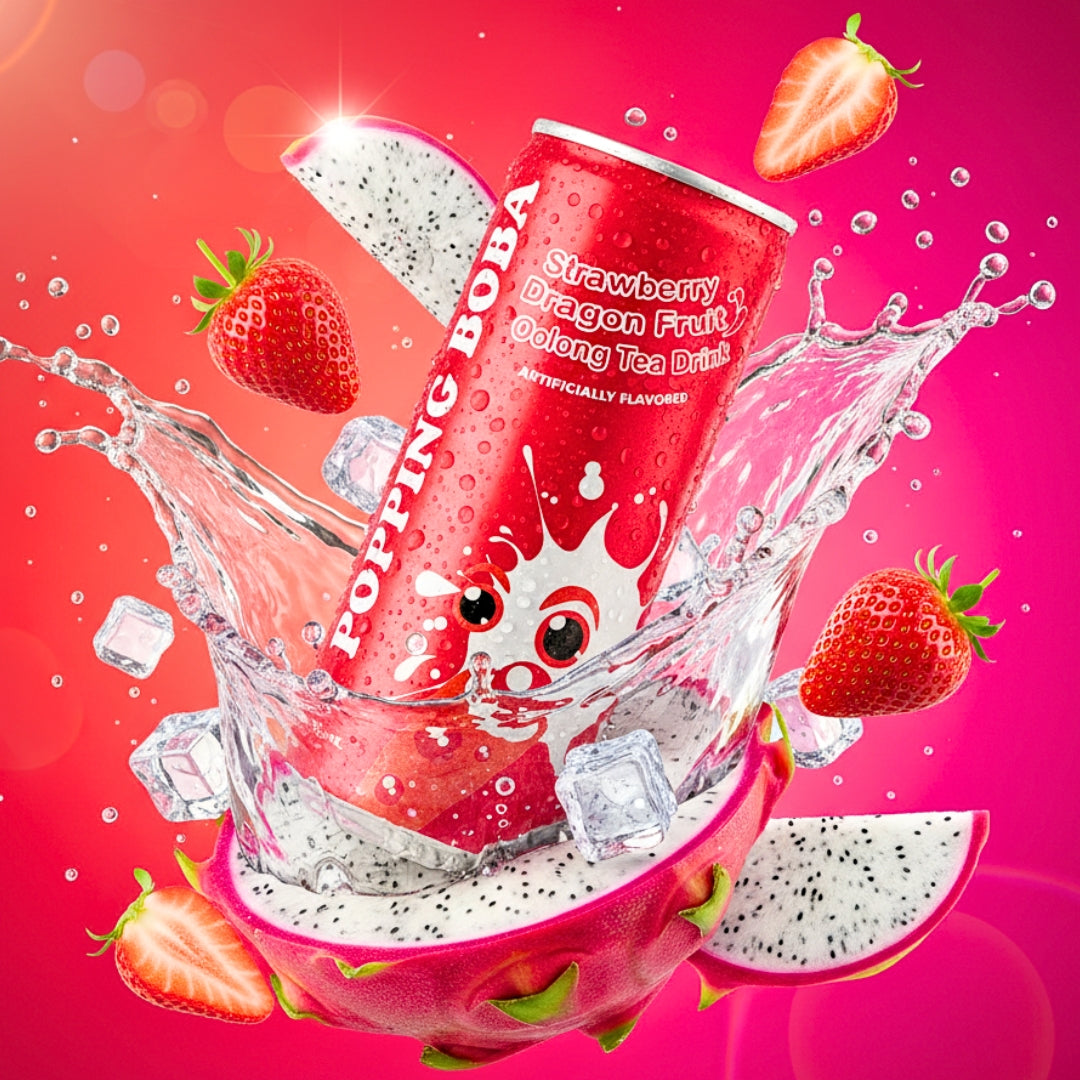 STRAWBERRY DRAGON FRUIT POPPING BOBA POSSMEI